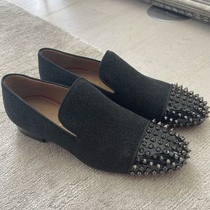 Men's Christian Louboutin Spooky Glitter Spike Red Bottoms Size 41 (8 US) New